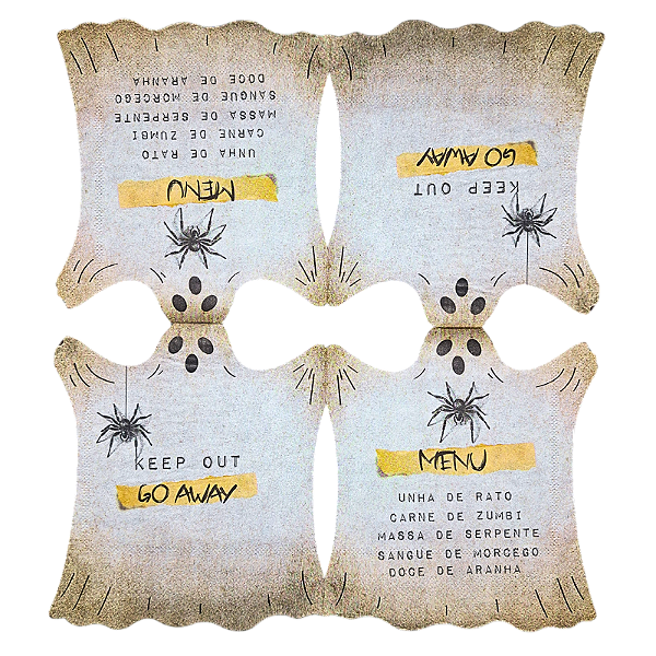 Guardanapo para Decoupage 32.5x32.5 Halloween Menu Fantasma