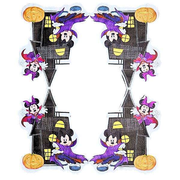 Guardanapo para Decoupage 32.5x32.5 Halloween Mickey e Minnie