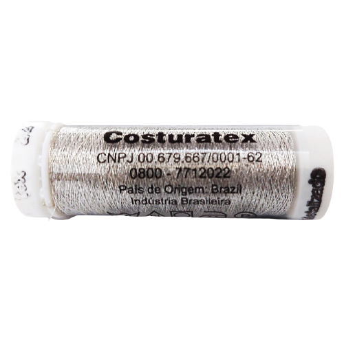 Linha Metalizada para Costura 40m Prata Costuratex