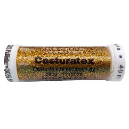 Linha Metalizada para Costura 40m Ouro Velho Costuratex