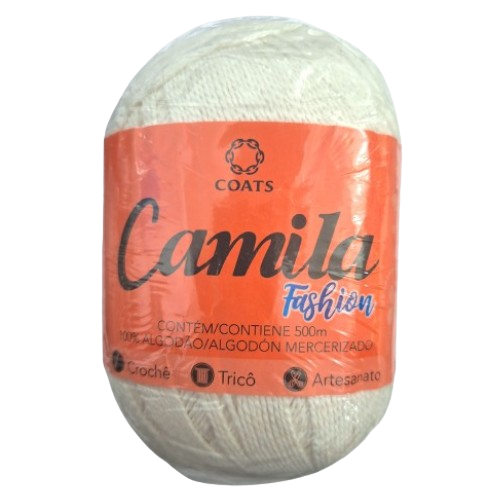 Linha para Crochê Camila Fashion 100% Algodão Cor 0000B Coats