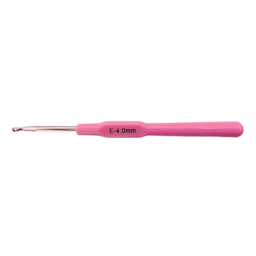 Agulha de Crochê em Alumínio com Cabo Plástico 4.0mm