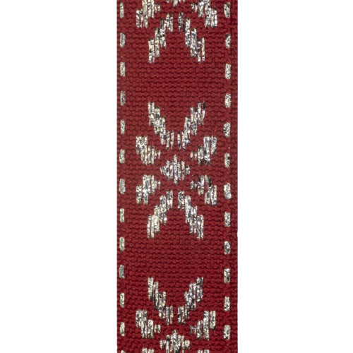 Galão Decorado 18mm 10m MW612 Vermelho Prata Marwan