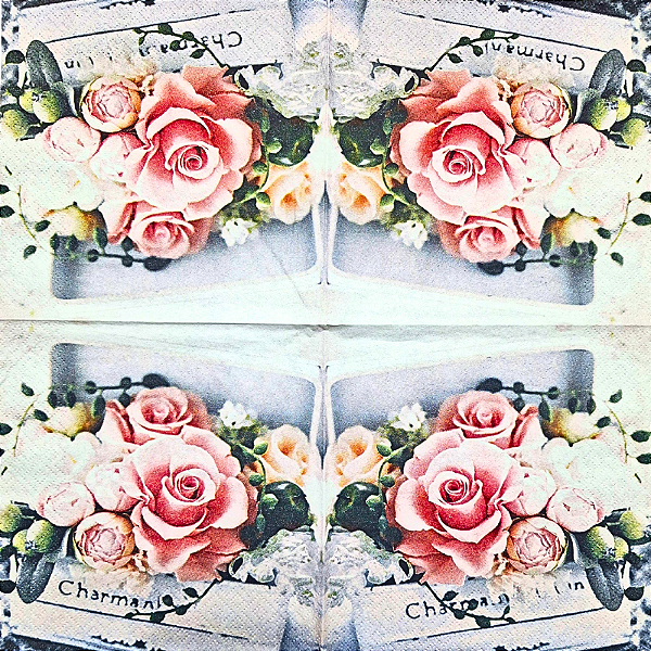 Guardanapo para Decoupage 33x33 Rosas Charmosas