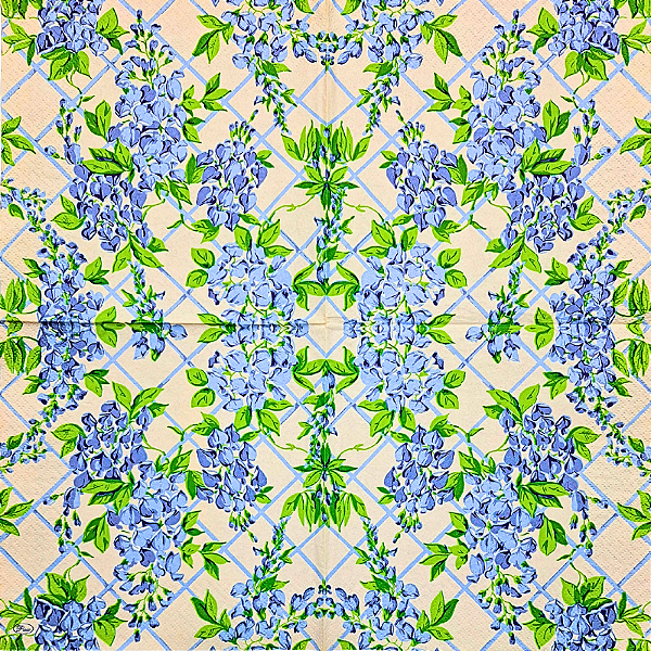 Guardanapo para Decoupage 33x33 Flores na Treliça