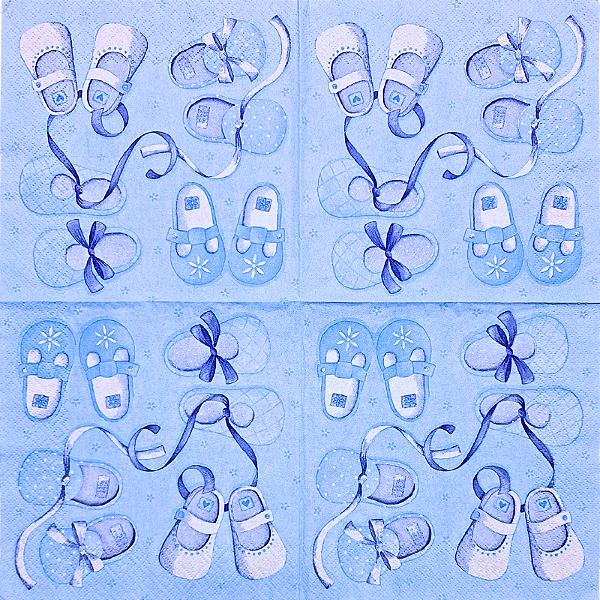 Guardanapo para Decoupage 33x33 Sapatinhos de Bebê