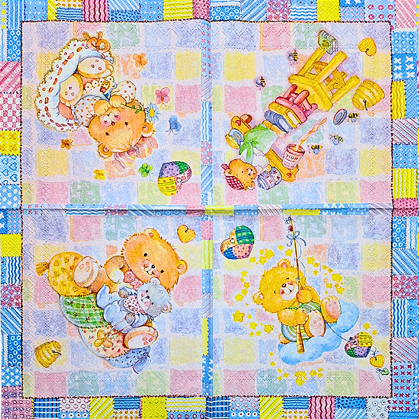 Guardanapo para Decoupage 33x33 Ursinhos Fofos