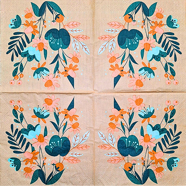 Guardanapo para Decoupage 33x33 Flores Artítiscas