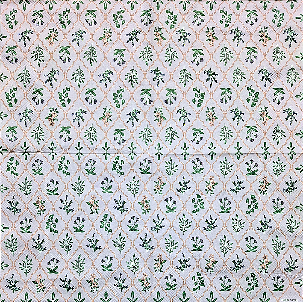 Guardanapo para Decoupage 33x33 Treliça de Flores e Plantas