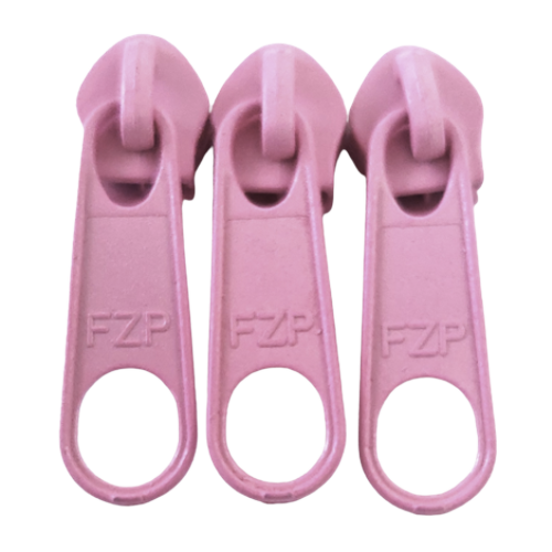 Cursor Para Zíper Nº5 com 3 Unidades Cor Rosa Bebê