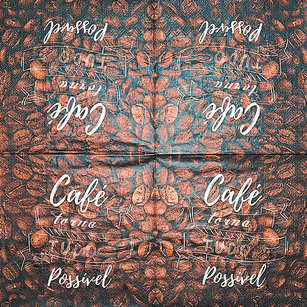 Guardanapo para Decoupage 33x33 Café Torna Tudo Possível