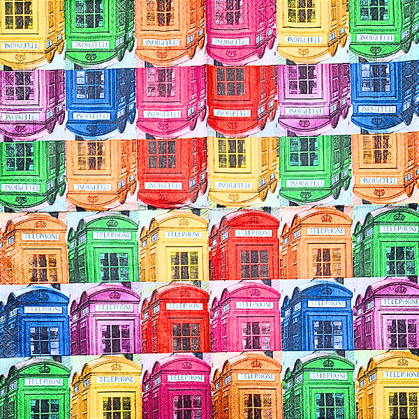 Guardanapo para Decoupage 33x33 Cabines Telefônicas