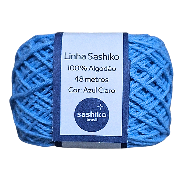 Linha para Bordado Sashiko 48m 100% Algodão Azul Claro