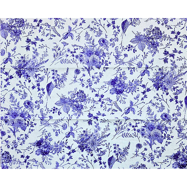 Guardanapo para Decoupage 33x40 Ramos Azul e Branco