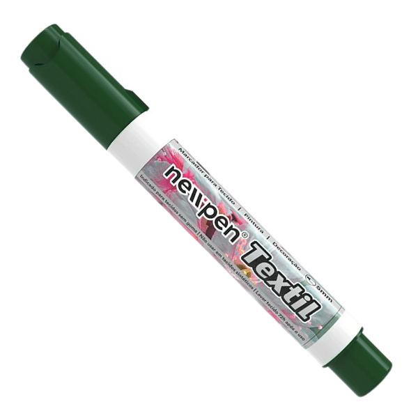 Caneta Marcador Permanente para Tecido 5.0 Verde Newpen