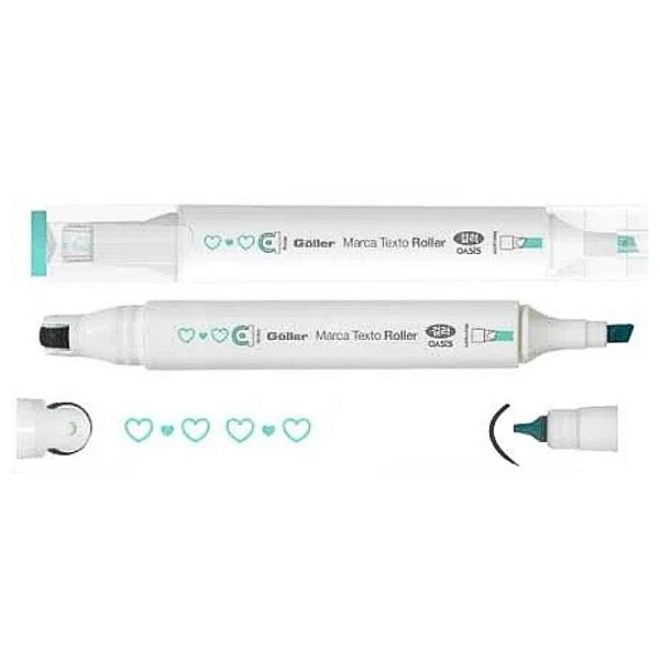 Caneta Marca Texto e Roller Modelo Coração Göller