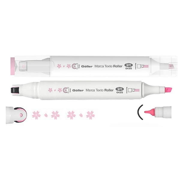 Caneta Marca Texto e Roller Modelo Flor Göller