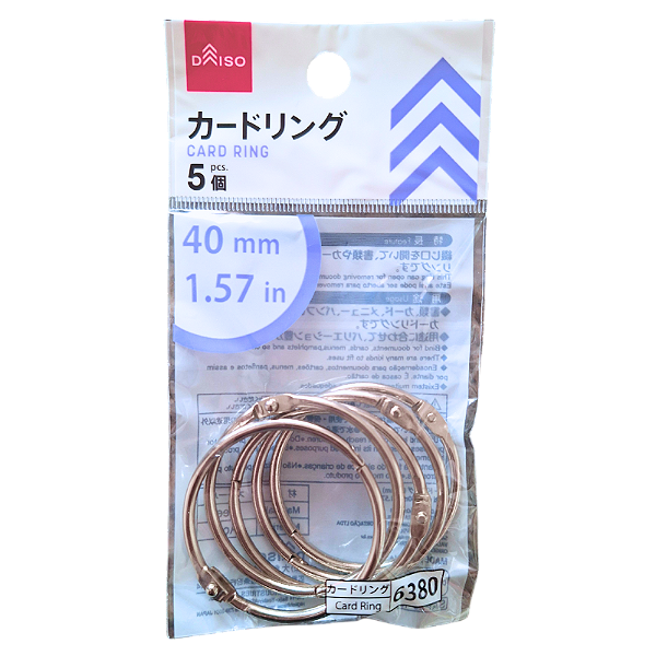 Argola Organizadora 40mm Prata 5 Unidades Daiso