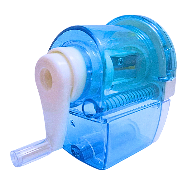 Apontador De Lápis De Mesa Com Manivela Azul