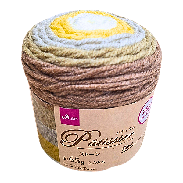Novelo de Lã para Tricô Crochê 105m Pâtissier Stone Daiso