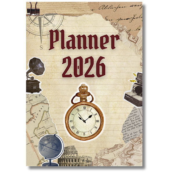 Planner Pessoal 2026 em PDF Tema Vintage