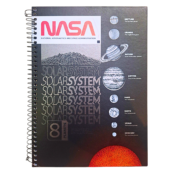 Caderno Universitário 1 Matéria 80 Folhas Nasa Solar System