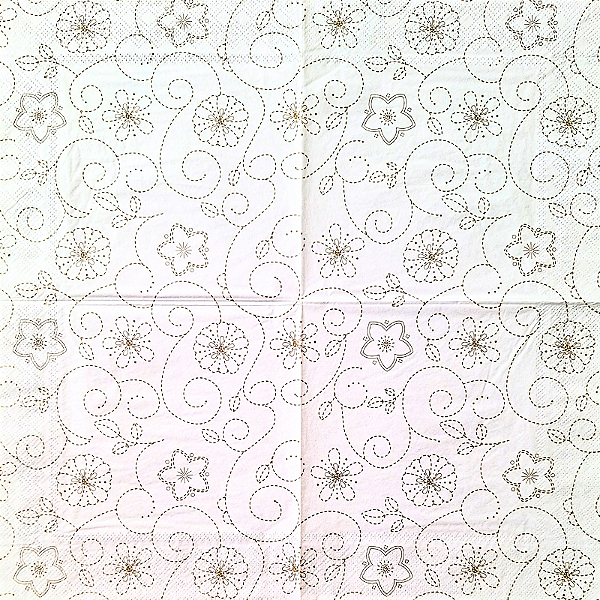 Guardanapo para Decoupage 33x33 Bordado de Flores