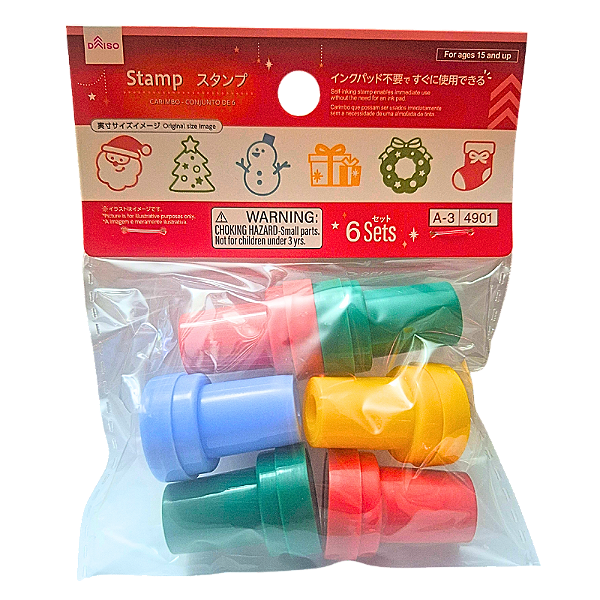 Carimbo Autotintado Tema Natal 6 Unidades