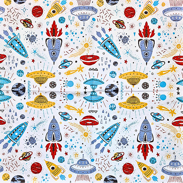 Guardanapo para Decoupage 33x33 Tema Nave Espacial