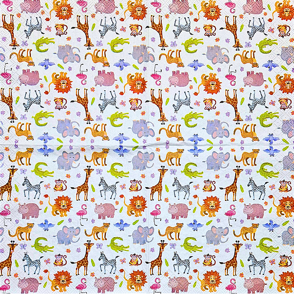 Guardanapo para Decoupage 33x33 Tema Safari Baby