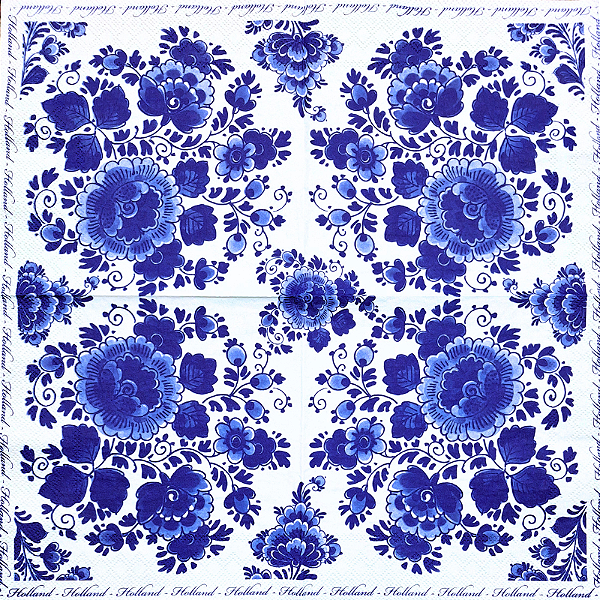 Guardanapo para Decoupage 33x33 Florada Azul da Holanda