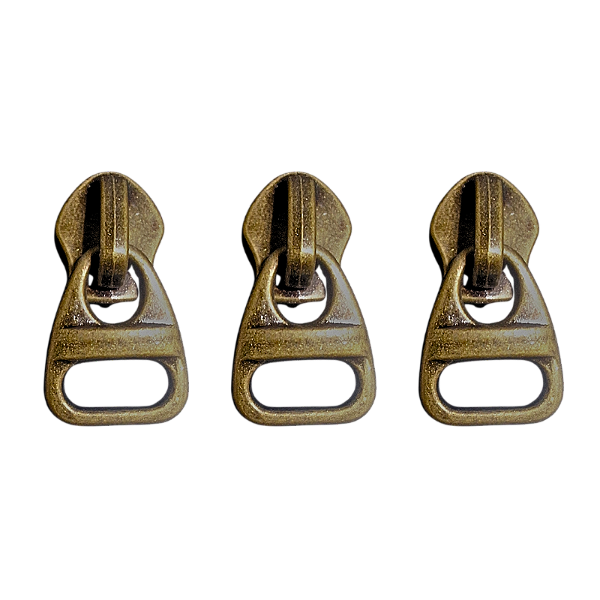 Cursor Passa Fita Para Zíper Nº5 com 3 Unidades Cor Ouro Velho