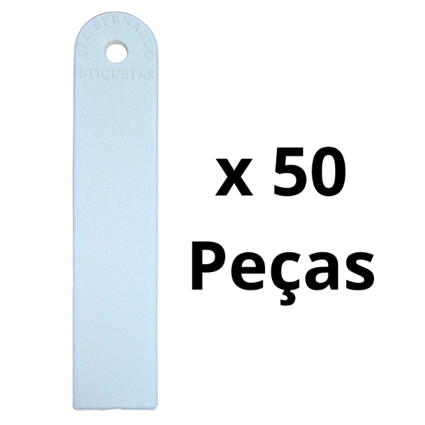 Etiqueta Plástica de Identificação 9x2cm Cor Branco 50 Peças