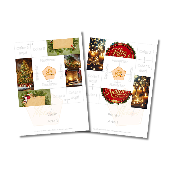 Cartão de Dobra Infinita Estilo Origami em PDF Tema Natal