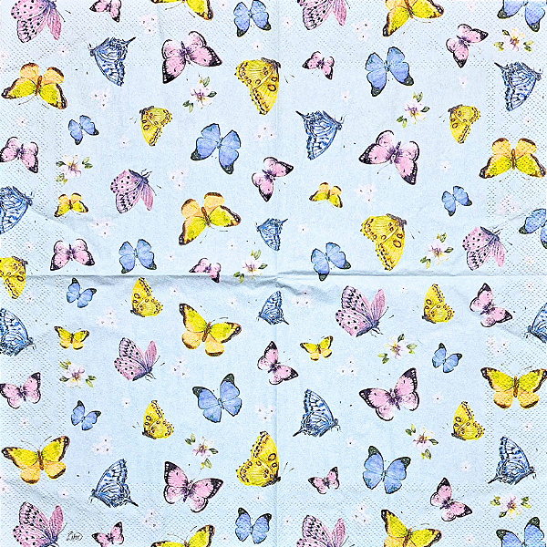 Guardanapo para Decoupage 33x33 Revoada de Borboletas