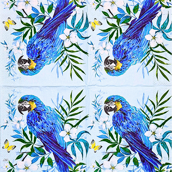 Guardanapo para Decoupage 33x33 Arara Azul