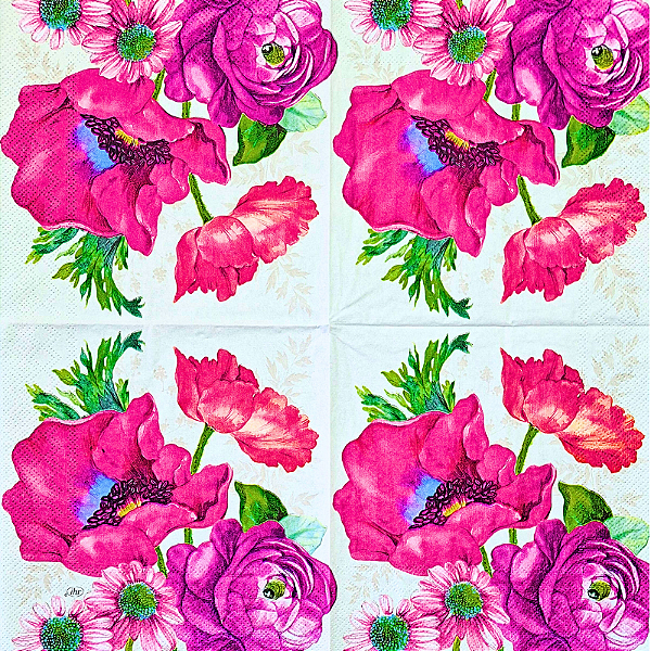Guardanapo para Decoupage 33x33 Flores Joleen