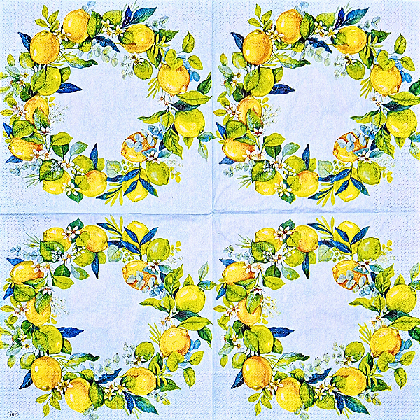 Guardanapo para Decoupage 33x33 Guirlanda Limão Siciliano