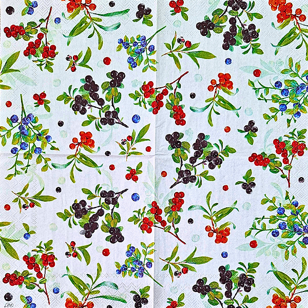 Guardanapo para Decoupage 33x33 Mirtilos