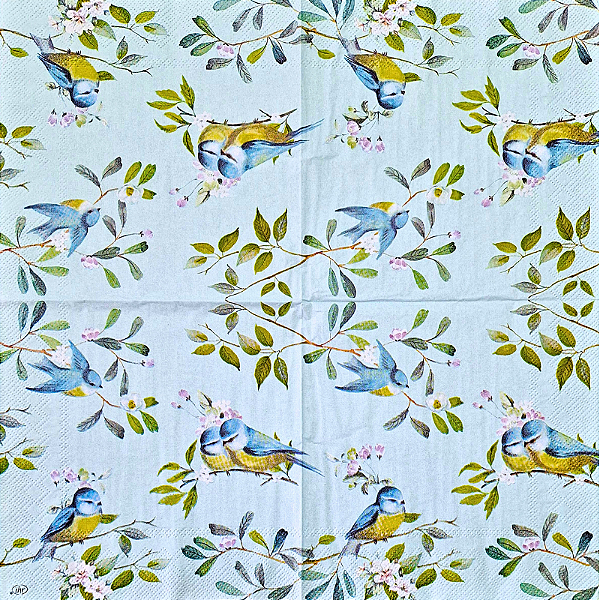 Guardanapo para Decoupage 33x33 Romance de Pássaros