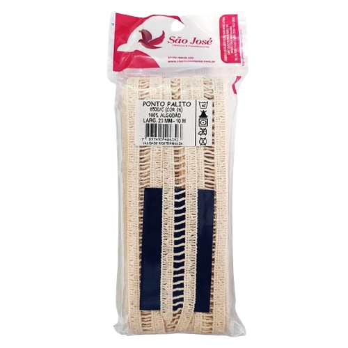 Ponto Palito 20mm x 10m 100% Algodão São José Cor 26 Cru