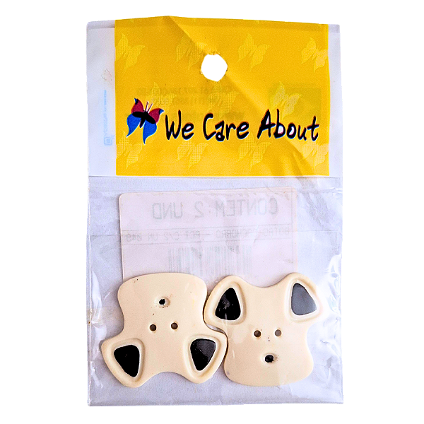 Kit de Botões com 2 Furos para Artesanato Tema Cachorrinho 2 Peças