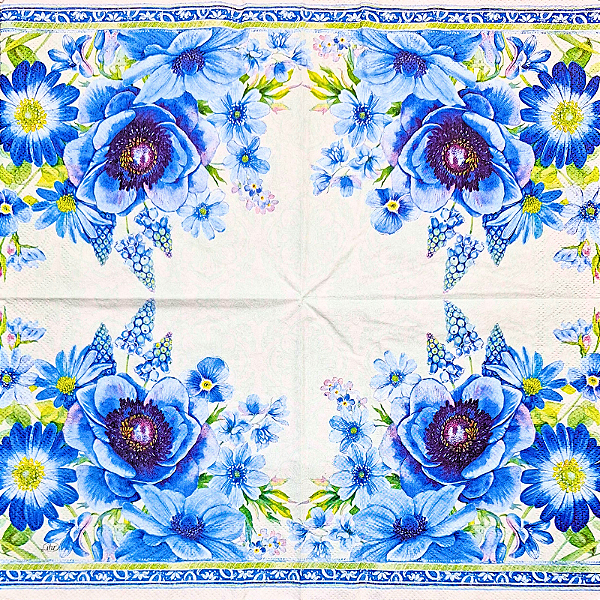 Guardanapo para Decoupage 33x33 Primavera Azul