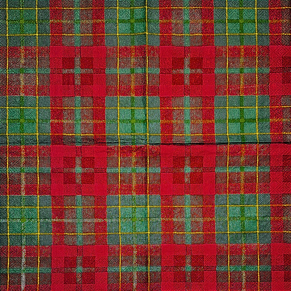 Guardanapo para Decoupage 33x33 Tartan Vermelho e Verde