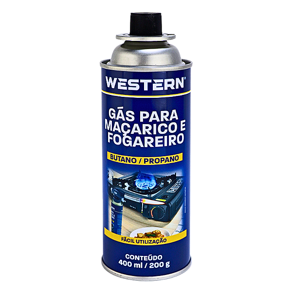 Cartucho de Gás 400ml 227g para Maçarico e Fogareiro Western