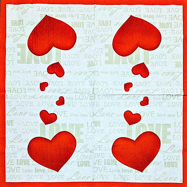 Guardanapo para Decoupage 32x32 Tema Love