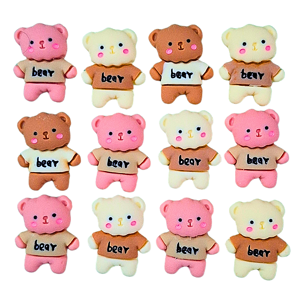 Aplique em Resina Tema Ursinhos Fofinhos 12 Peças