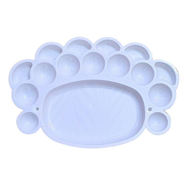 Godê Paleta Plástica Branca para Pintura com 16 Cavidades