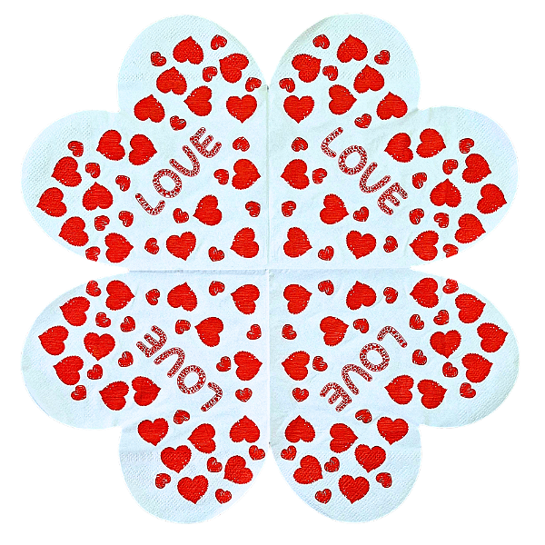 Guardanapo para Decoupage 33x33 Coração Love