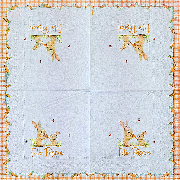Guardanapo para Decoupage 33x33 Tema Feliz Páscoa Modelo 1